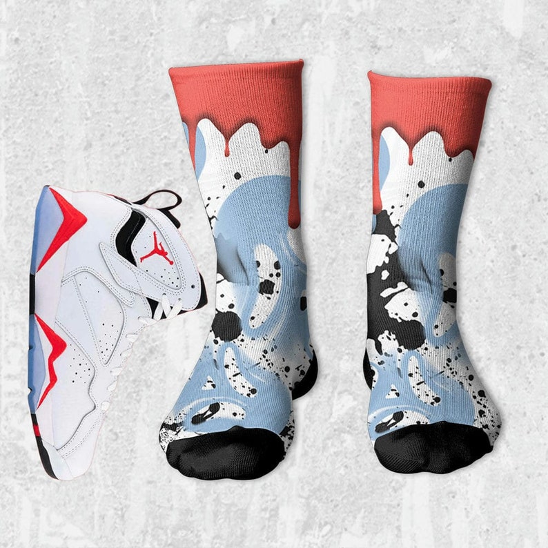 Ghostface Unisex 3D Socks Match Jordan 7 White Infrared - Etsy