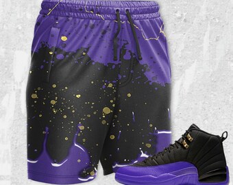 Black and purple jordan shorts top
