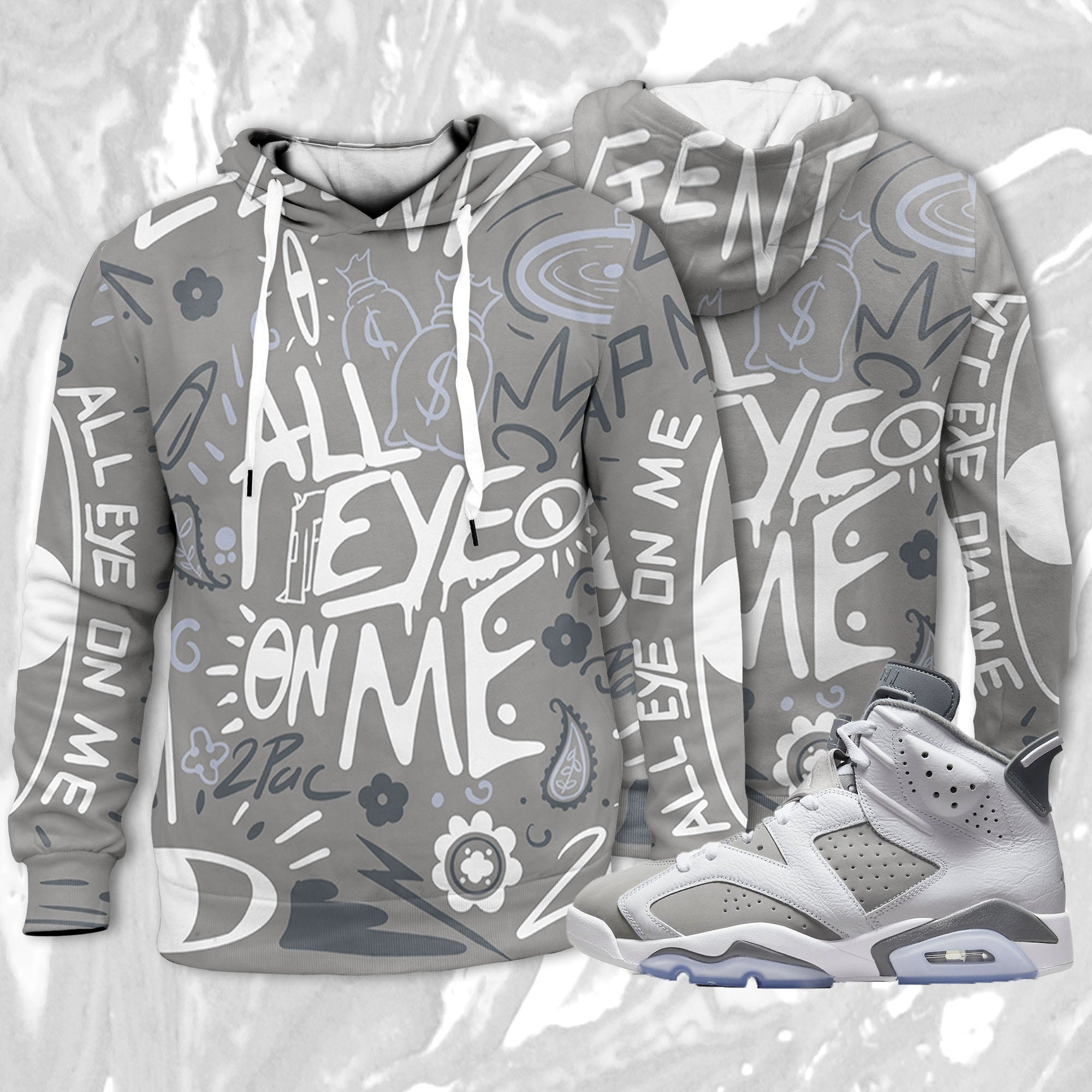 All Eye on Me 3D Doodle Eye Hoodie Match Jordan 6 Cool Grey - Etsy Canada