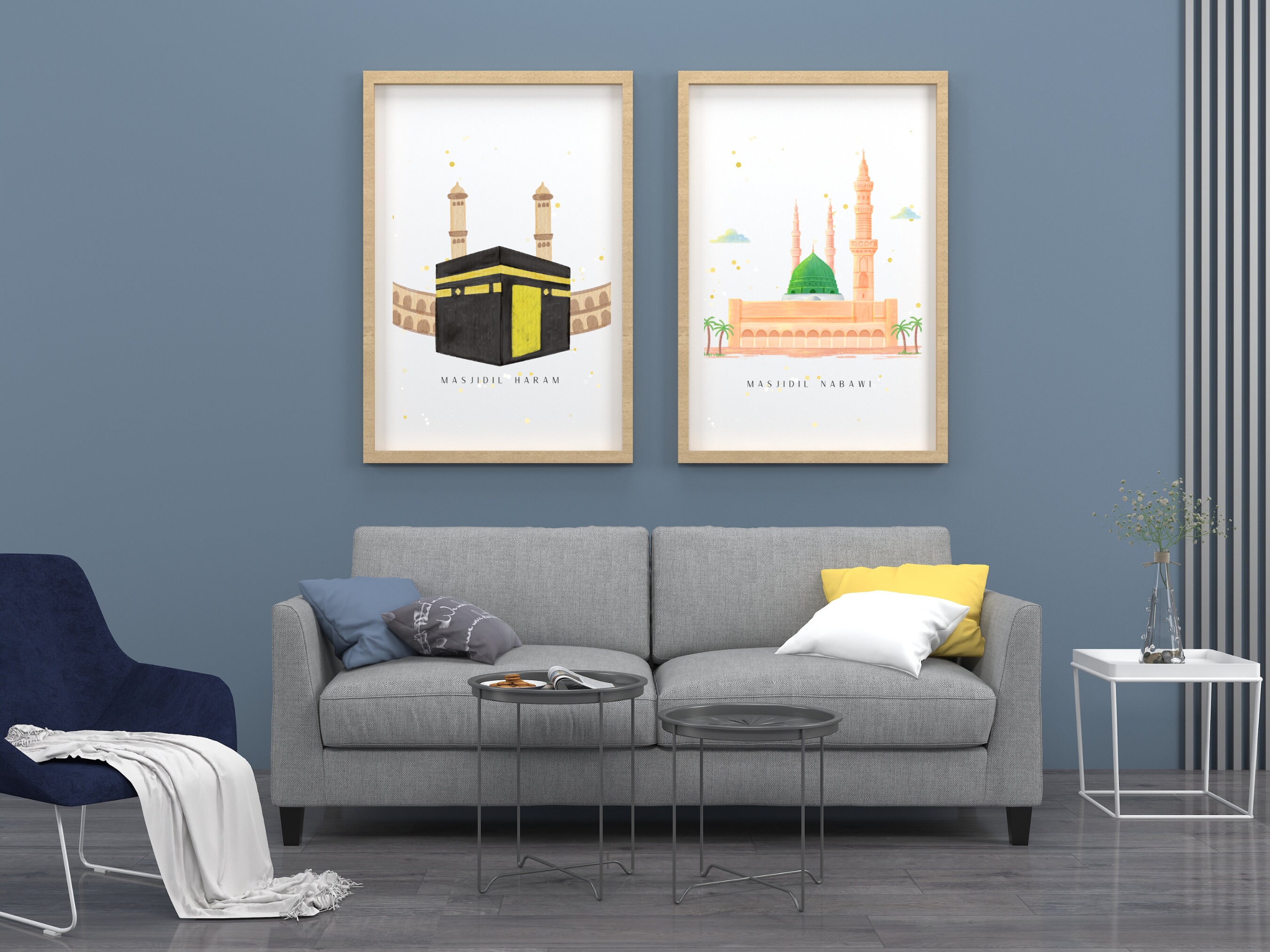Printable Digital Download Islamic Wall Art Frame Masjid Alharamain