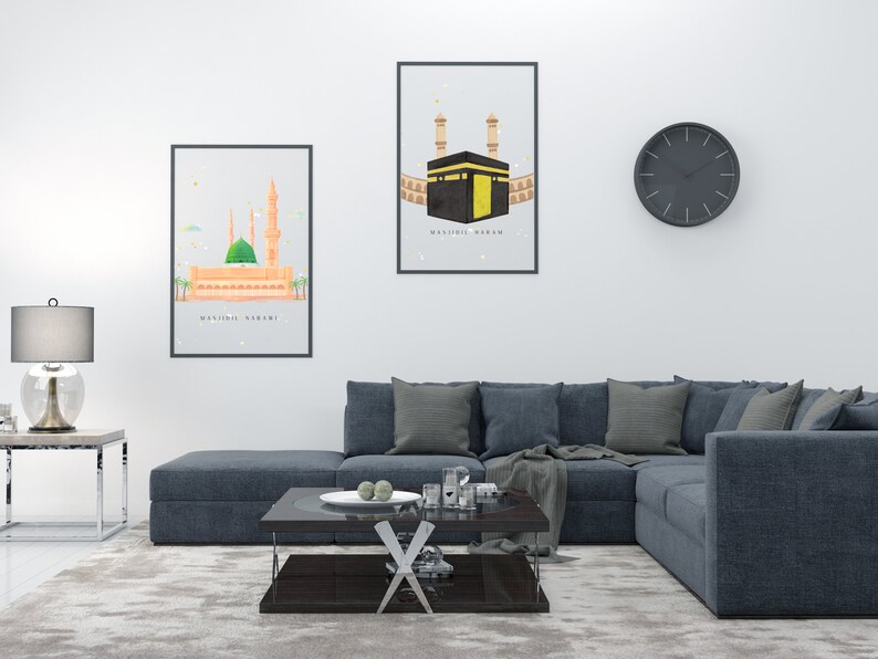 Printable Digital Download Islamic Wall Art Frame Masjid Alharamain