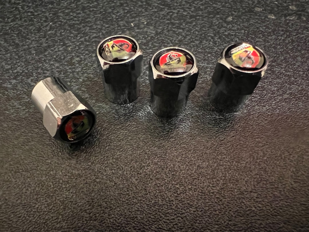 Shiny Chrome Abarth Dust Valve Caps set of 4 Etsy