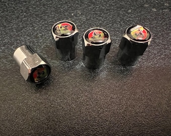 Shiny Chrome Abarth Dust Valve Caps - (Set of 4)