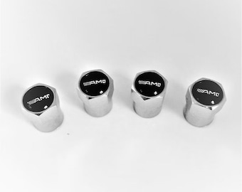 Shiny Chrome AMG Dust Valve Caps - (Set of 4)