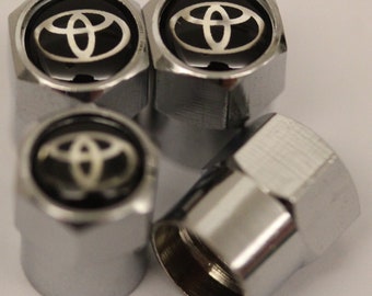 Shiny Chrome Toyota Dust Valve Caps - (Set of 4)