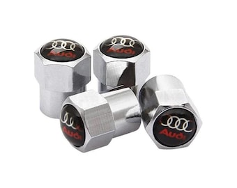 Shiny Chrome Audi Dust Valve Caps - (Set of 4)