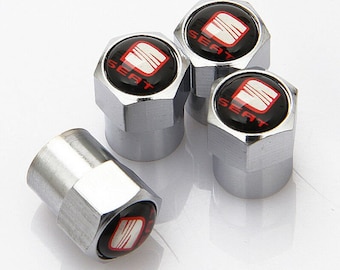 Shiny Chrome Seat Dust Valve Caps - (Set of 4)