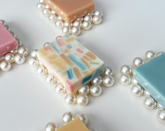 Jabonera de perlas hecha a mano - Jabonera con cuentas para decoración de baño