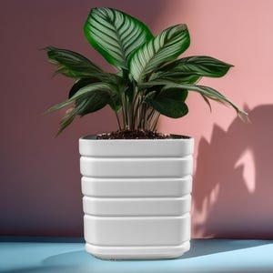 8 tamaños / 7 opciones de color / Maceta moderna escalonada / Maceta texturizada para plantas, varios tamaños, con drenaje