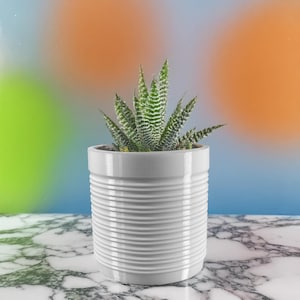 8 Sizes | 7 Color Options | Zen Ribbed Planter | Textured Planter for Plants, Multiple Sizes, with Drainage