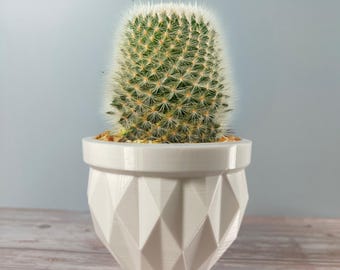 8 maten | 7 kleuropties | Plantenbak met diamantfacet |  Getextureerde plantenbak voor planten, meerdere maten, met drainage