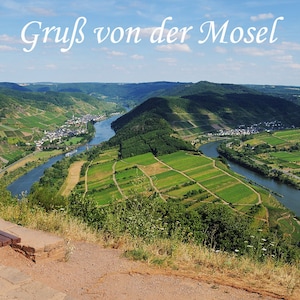 Postkarte Moselschleife Bremm 13x18 cm