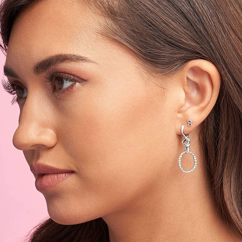 Pandora Oval Knotted Heart Drop Earrings Knotted Heart and a