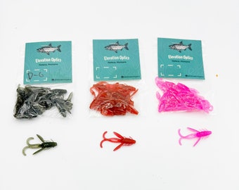 1 1/4" MudBug Micro Plastic Ice fishing baits-Crappie-Trout- Perch