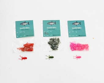 1" Insect Micro plastic Ice fishing baits- 20 packs in 3 colors-Trout-Crappie-Perch