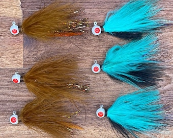1/8 oz. Marabou Fishing Jigs 3 pack or 6 pack