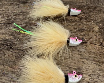 1/4 and 1/2 ounce Sand Minnow swim jigs walleye, lake trout, stripers