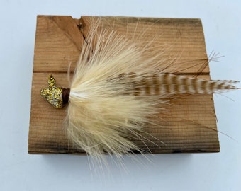 3 pack of Custom Marabou Swim Jigs 1/4 ounce-Blonde Bomber