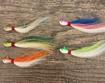 New! Bucktail swim jigs in 1/4 oz