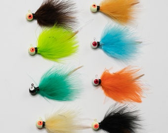 Marabou Fishing Jigs-Solid Color 5 pack