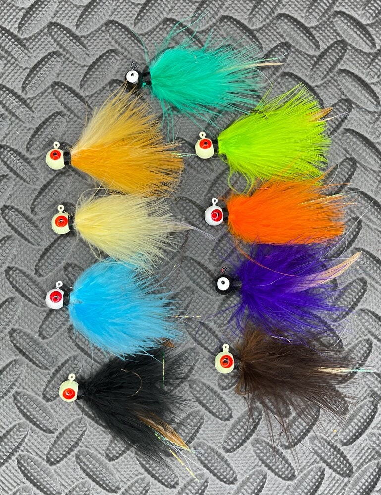 Marabou Fishing Jigs-solid Color 5 Pack - Etsy