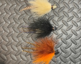 3 pack multi color 1/4 ounce Marabou Swim Jigs