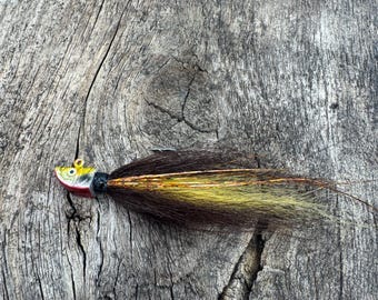 NEW!!  Craft Hair 1/4 and 1/8 oz jigs- Brown and Gold- Walleye-Crappie-Trout