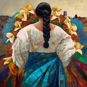 Calla Lily Vendor Guatemala El Salvador Mexican Guatemala Chicano Latin America Diego Rivera Style Print OS