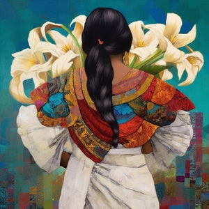 Premium Print Alcatraces Calla Lily Flower Vendor Guatemala El Salvador Mexican Guatemalan Chicano Latin American Boho Diego Rivera Art