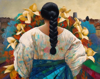 Calla Lily Latin American Art Print: Guatemala El Salvador Inspired
