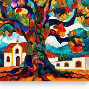 Albero della vita Arbol de Vida Piazza opera d'arte arte latino-americana Chiesa cattolica Village Plaza Unità Diversità Rinnovamento Forza Senza cornice Stampa