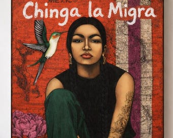 Chinga la Migra Immigration Canvas, Abolish ICE Art Print: Latin American Folk Art