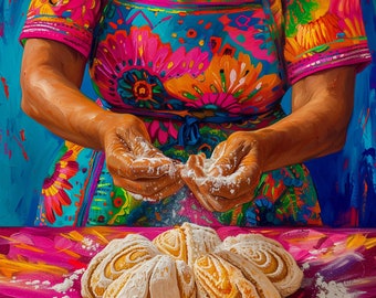 Sweet Bread Making Art Cooking Baking Pan Dulce My Grandmother&#39;s Traditions Abuela Mexico Art Diego Rivera Mother&#39;s Day