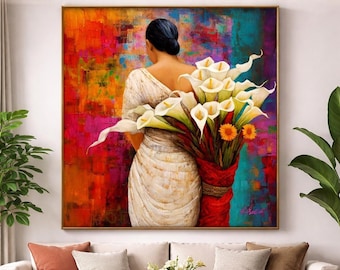 Large Modern Canvas Art Neutral Oversized Statement Wall Decor Minimalist Living Room