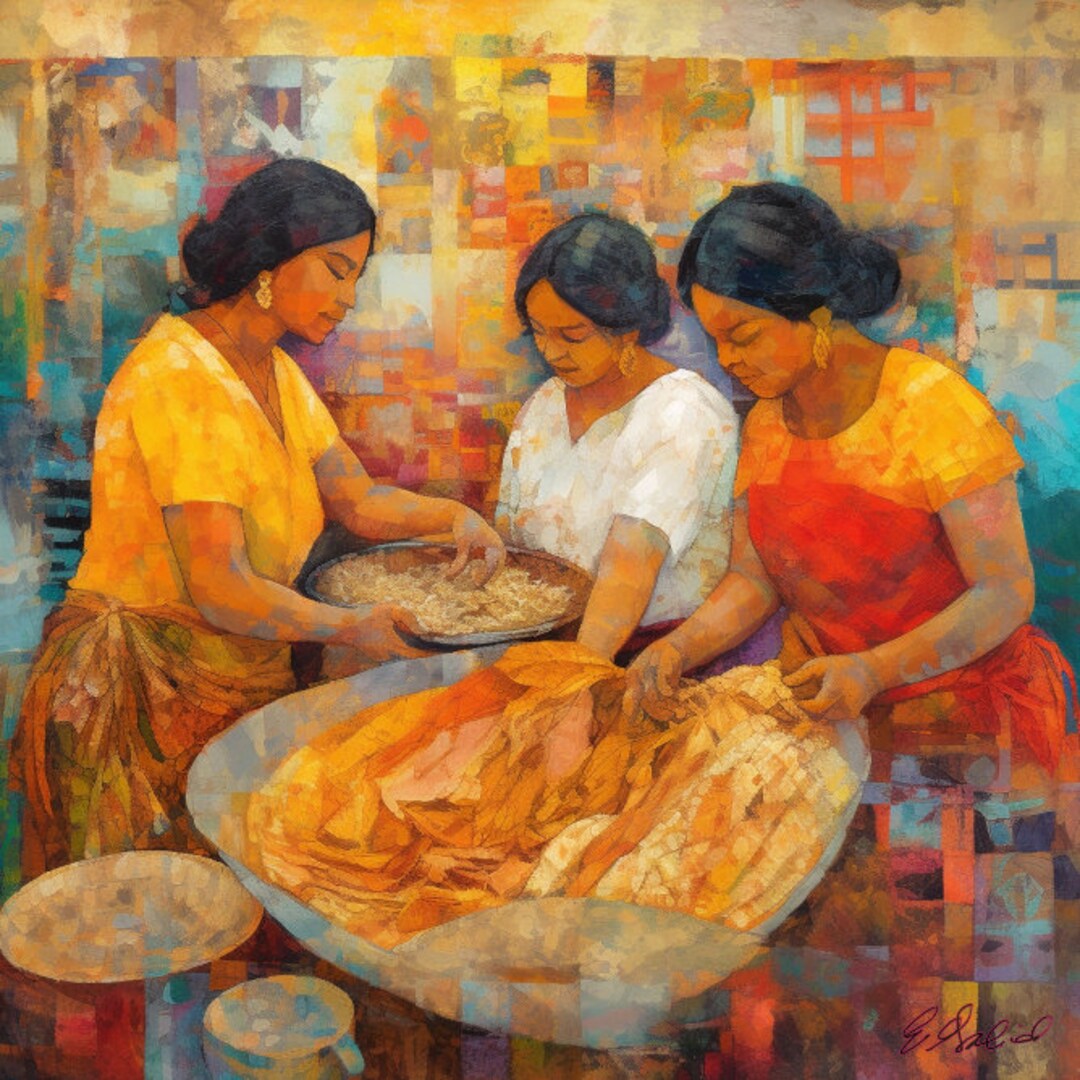 Latin American Women Cooking Art Print: Sisterhood Community - Etsy
