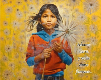 Lámina artística de chica latina: decoración para aulas de español y decoración del hogar