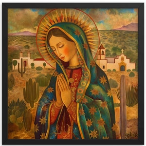 Lámina Virgen de Guadalupe Santa Fe de Evelyn Galindo