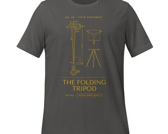 Vintage Surveyor Shirt, Antique Tripod Instrument Patent Drawing, Land Surveyor Gift, Civil Engineer Tee, Retro Surveying T-Shirt