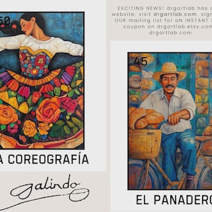 Pupusa Art Print and Canvas: Salvadoran Kitchen Scene, Diego Rivera Style image 15