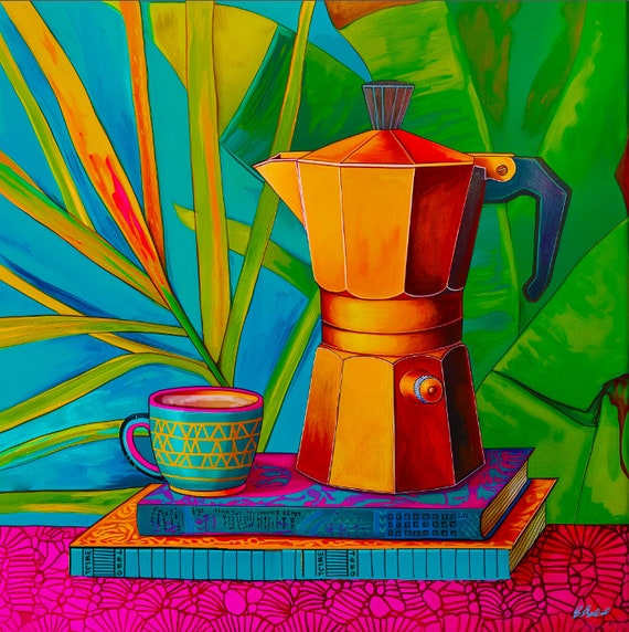 Latin American Coffee Print: Caribe Blend Still Life by Evelyn