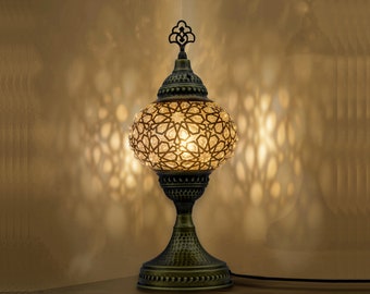 Lampe de table en mosaïque turque marocaine VALVELLO - Fait main - 13 couleurs disponibles