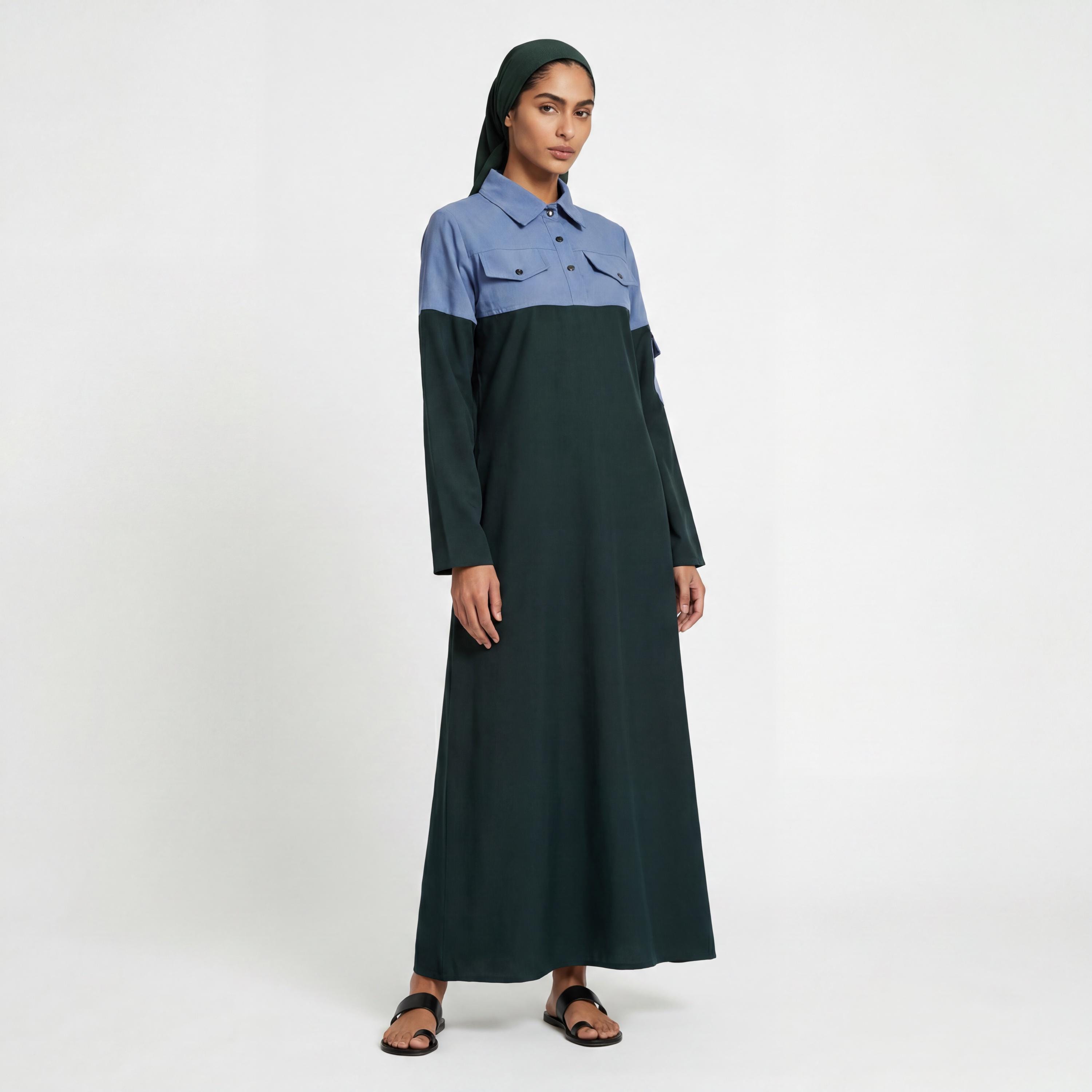 sachin and babi light blue dress Modest Evening Dresses For Muslim Ladies -Niswa Fashion