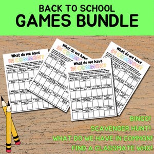 Back to School Games | 5 Printable Activities for Building Classroom Community