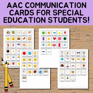 Cartes de communication CAA pour étudiants | Support visuel pour les étudiants qui ne parlent pas