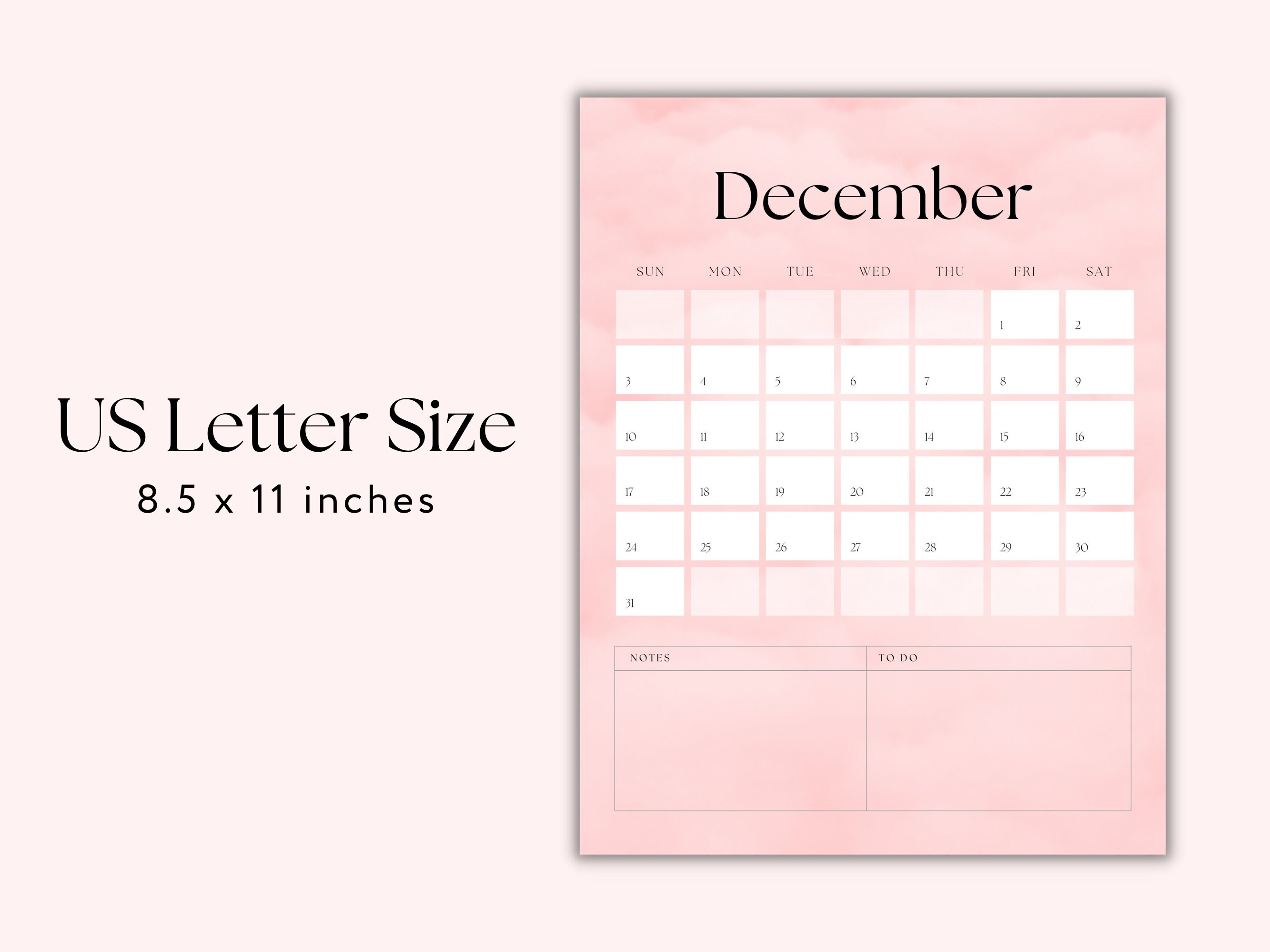 2023 Calendar Printable Portrait Wall Calendar Monthly - Etsy