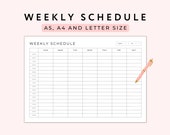 Hourly Weekly Schedule Printable: Minimalist Landscape Planner (A5/A4/Letter PDF)