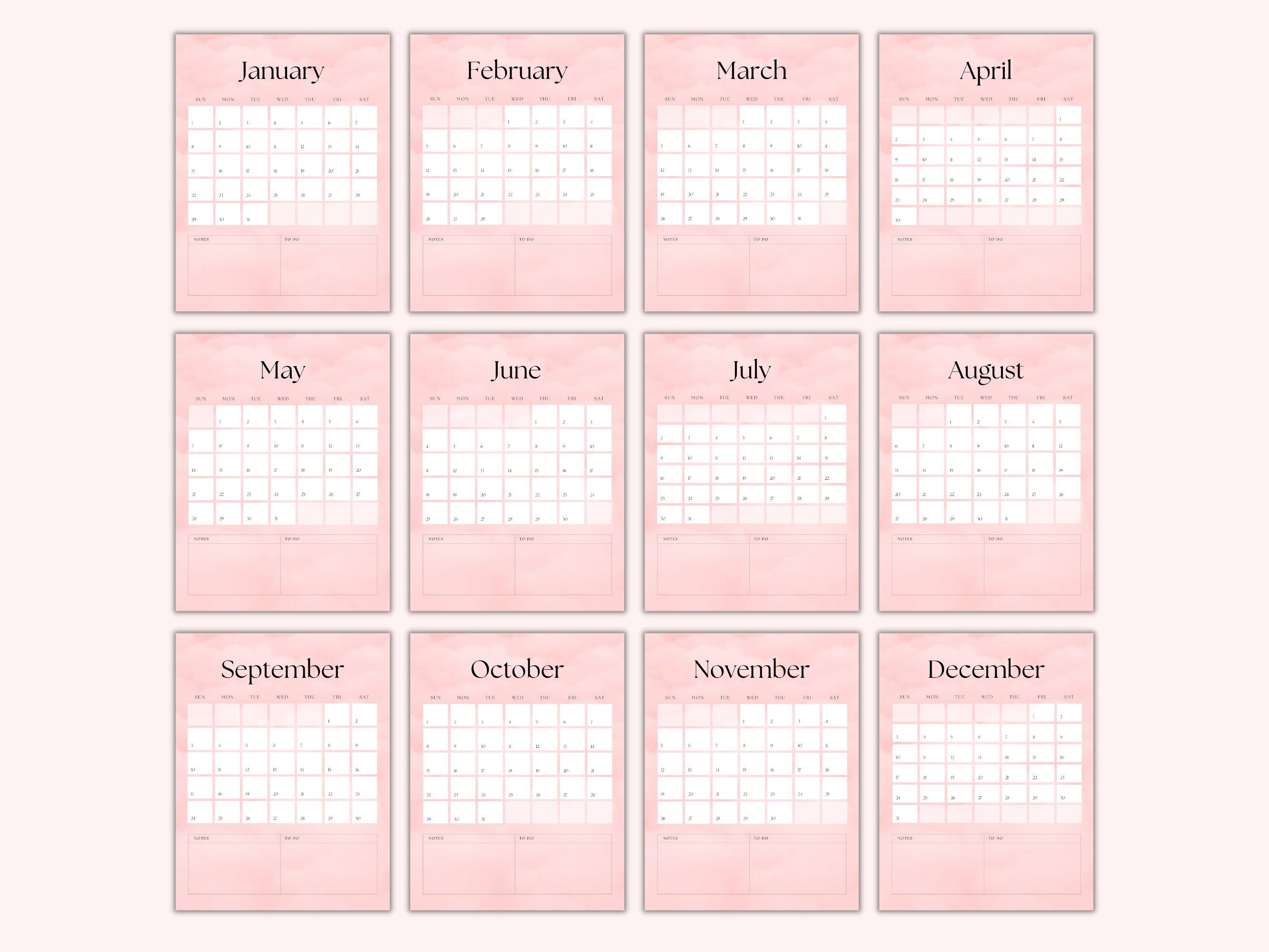 2023 Calendar Printable Portrait Wall Calendar Monthly - Etsy