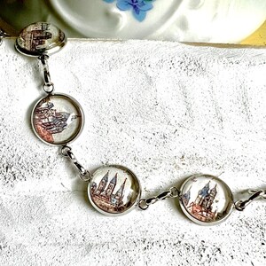 6-Dome Medieval Town Bezel Bracelet (0064)
