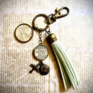 Travel - Keychain / Purse Fob / Luggage Fob - Gifts and Stocking Stuffers