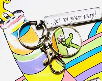 Oh the Places You'll Go - Book Clipping Keepsake Keychain for Grads - 25mm & 50x10mm pendants (0223)